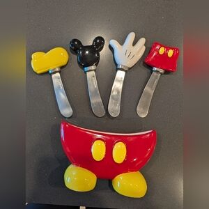 Disney Mickey Mouse Cheese Spreader Set - Red, Black, Yellow